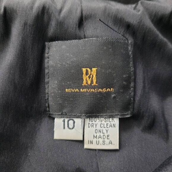 Vintage Reva Mivasagar Black Sleeveless Silk Maxi Gown Sz 10/M Wedding Evening - Picture 3 of 6